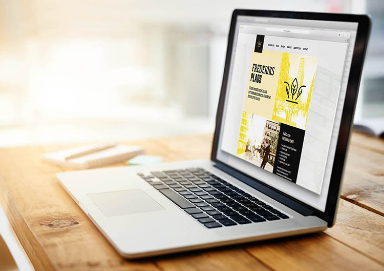 Illustration af den nye hjemmeside, som Creative ZOO har designet til Frederiks Plads.